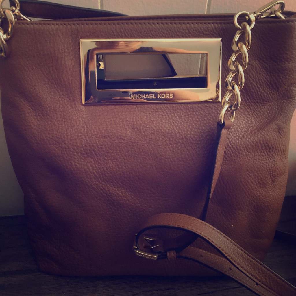 Mk- Brown/Gold Crossbody